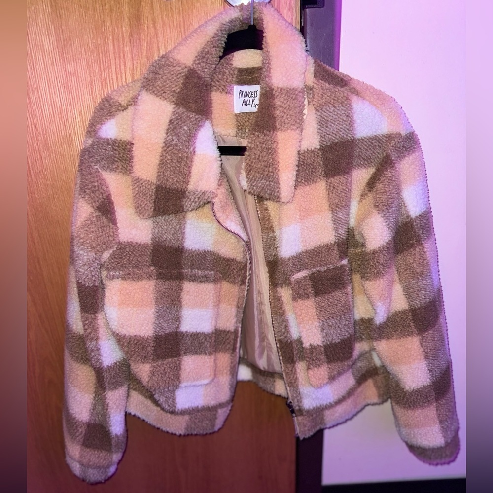 ~Plaid Teddy Coat~